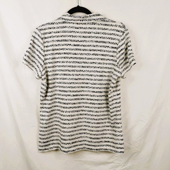 Chico's Zenergy Golf Polo Womens Sz 1 Med Black White Soft Short Sleeve Jersey - Picture 3 of 12